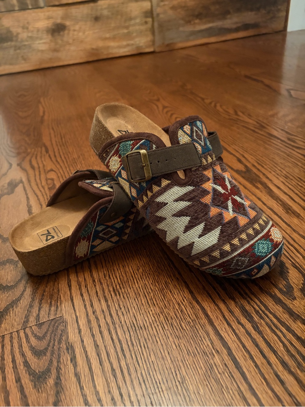 Dirty Laundry Brown Multi-Color Aztec Clog Mules - Picture 2 of 3